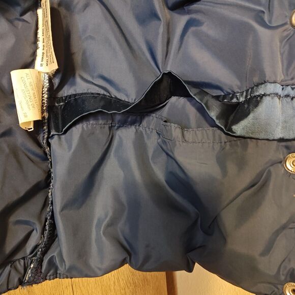 VINTAGE Obermeyer Vest Womens Large Navy Down Puffer Snap Front Ski Chevron 80s - Picture 11 of 15